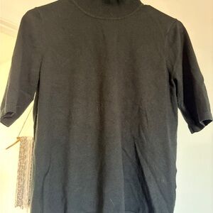 Philosophy Black Mock Neck Short Sleeve Sweater